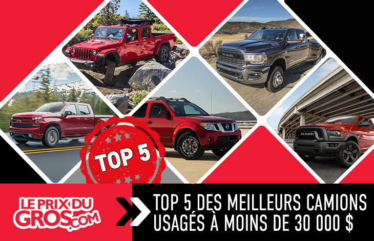TOP 5 des meilleurs camions usagés à moins de 30 000 $ à vendre au Québec