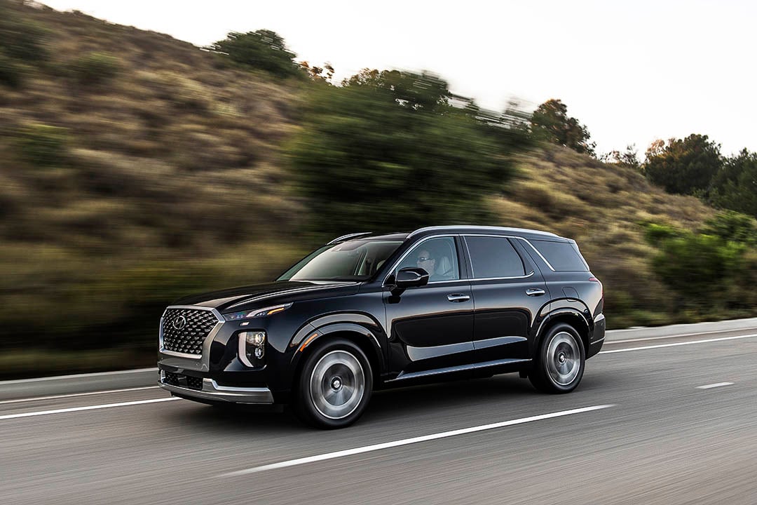 vue latérale avant du Hyundai Palisade 2021