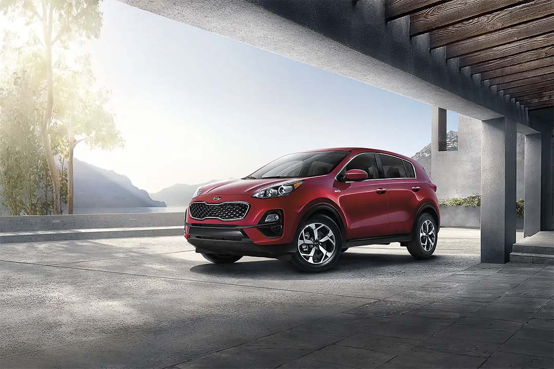 vue trois quart avant du Kia Sportage