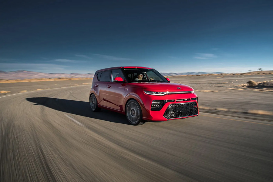 vue trois quart avant du Kia Soul 2021