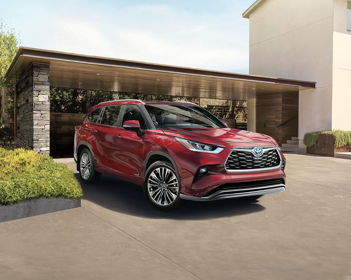 نمای سه چهارم از Toyota Highlander 2022